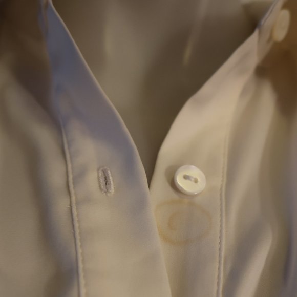 NWD Womens Chris Gramer Ivory White Chest Pockets Button Top Blouse 1 US/M * - Picture 11 of 13